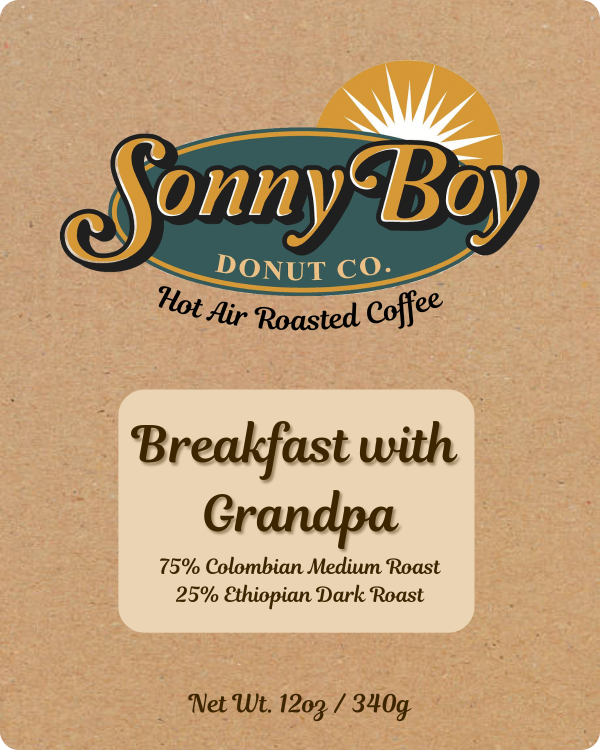 Sonny Boy Donut Co. — Breakfast with Grandpa Coffee, Front Label
